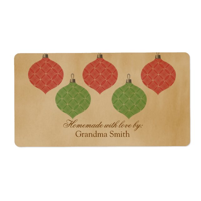 Vintage Chic Ornaments Christmas Labels (Front)