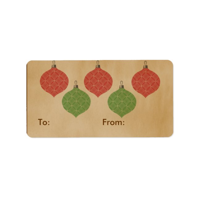 Vintage Chic Ornaments Gift Labels (Front)