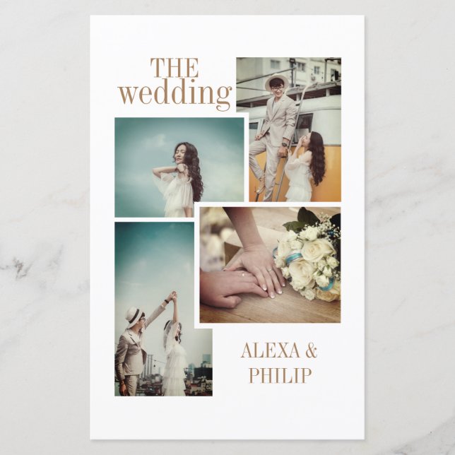 Vintage Chic Photo Wedding programs (Front)
