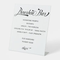 Vintage Chic Retro Bourbon Bar Wedding Drinks Menu