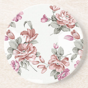 Vintage Chic Shabby Girly Flowers Coaster