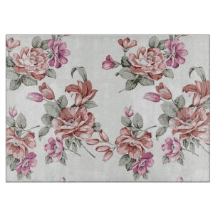 Vintage Chic  Shabby Girly Flowers Cutting Board