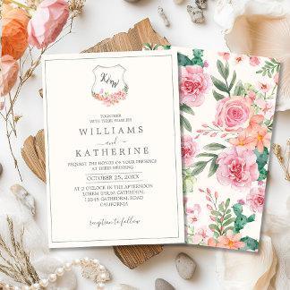 Vintage Chic Spring Floral Romantic garden wedding Invitation