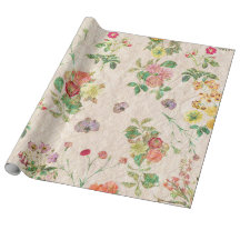 Vintage chic yellow pink cute floral pattern