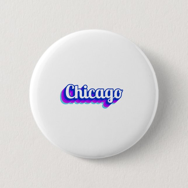 Vintage Chicago 6 Cm Round Badge (Front)