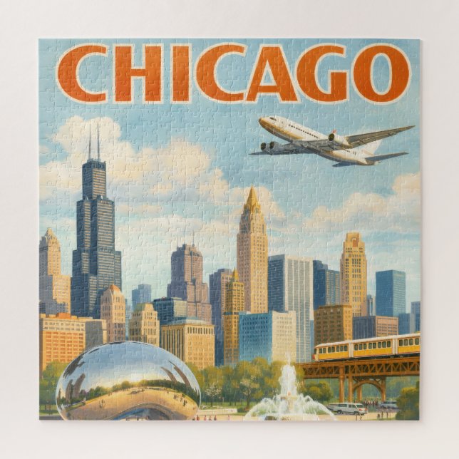 Vintage Chicago Ad Puzzle (Vertical)