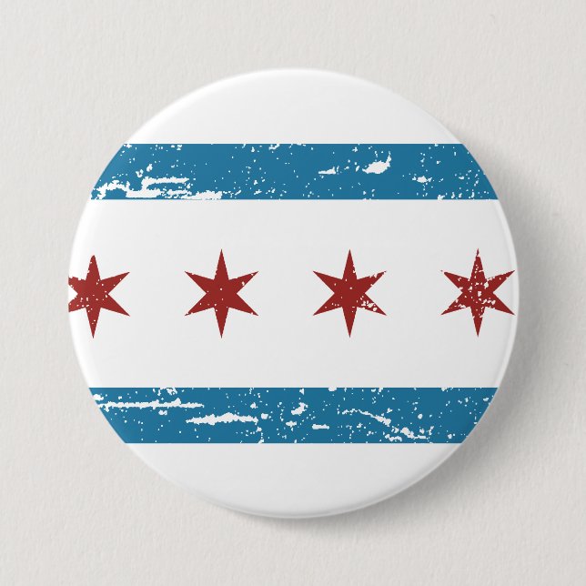 Vintage CHICAGO Flag 7.5 Cm Round Badge (Front)