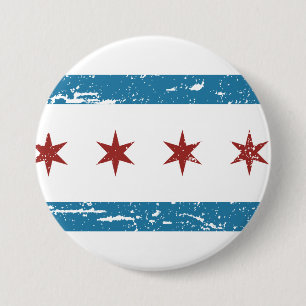 Vintage CHICAGO Flag 7.5 Cm Round Badge