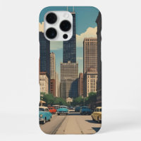 Vintage Chicago Illinois City Skyline Retro Travel