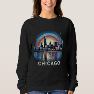 Vintage Chicago Illinois City Skyline Shirt Men Wo