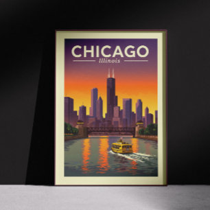 Vintage Chicago Illinois Poster