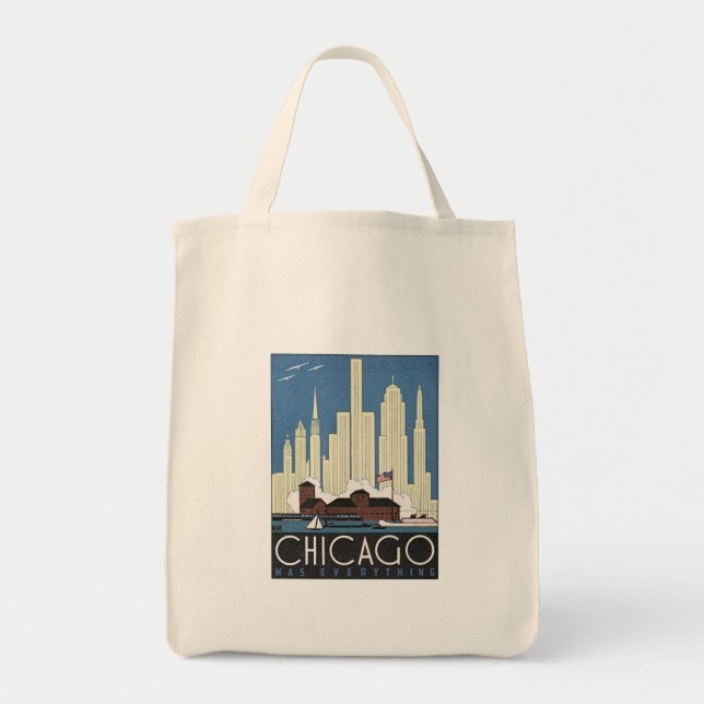 Vintage Chicago Illinois Tote Bag (Front)