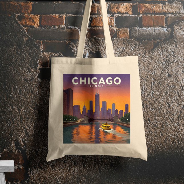  Vintage Chicago Illinois Tote Bag (Creator Uploaded)