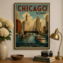 Vintage Chicago Illinois Travel