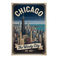 Vintage Chicago Illinois Windy City Retro Travel