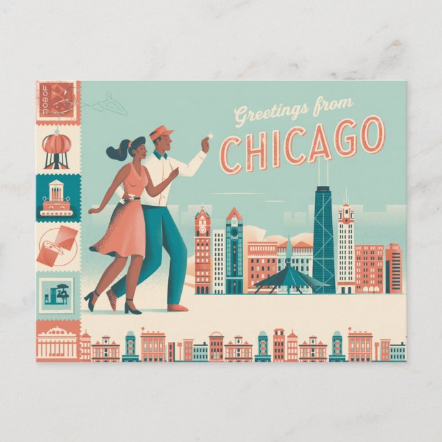Vintage Chicago Postcard | Greetings from Chicago (Front)