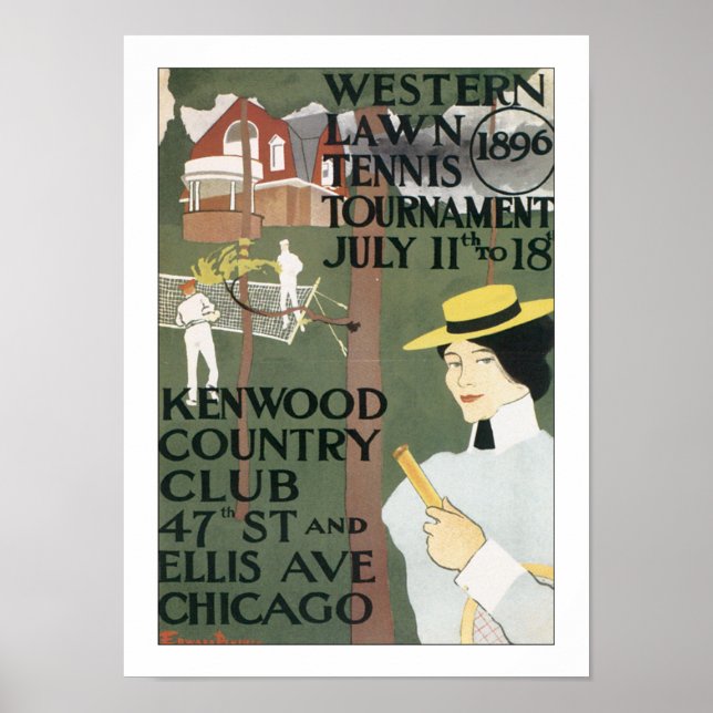 Vintage Chicago Tennis Poster (Front)