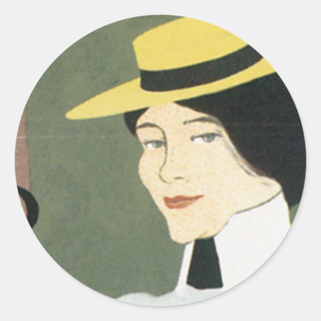 Vintage Chicago Tennis Poster Classic Round Sticker (Front)