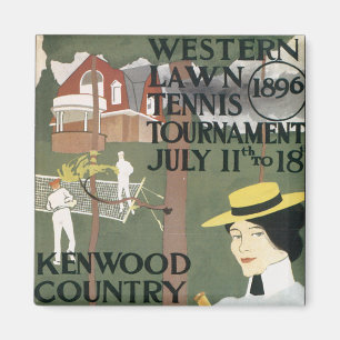 Vintage Chicago Tennis Poster Magnet