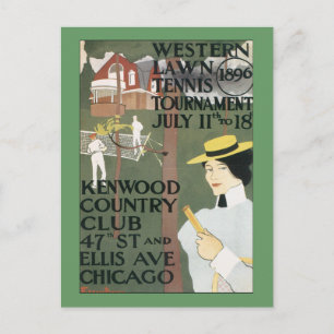 Vintage Chicago Tennis Poster Postcard