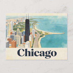 Vintage Chicago Travel Postcard