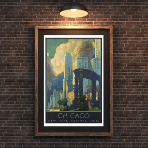 Vintage Chicago Travel Poster