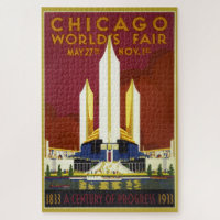 Vintage Chicago World's Fair 1933 Ad Illustration