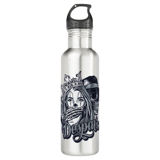 Vintage chicano style tattoo 710 ml water bottle (Front)