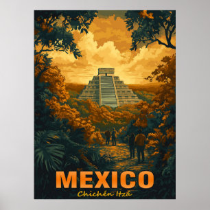Vintage Chichen Itza, Mexico  Poster