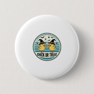 Vintage Chick Or Treat Halloween Chicks Design_1 6 Cm Round Badge