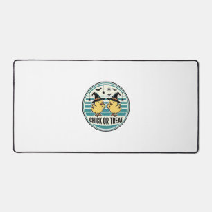 Vintage Chick Or Treat Halloween Chicks Design_1 Desk Mat