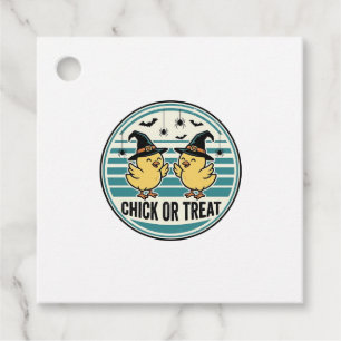 Vintage Chick Or Treat Halloween Chicks Design_1 Favour Tags