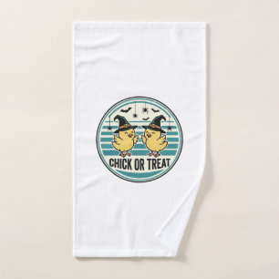 Vintage Chick Or Treat Halloween Chicks Design_1 Hand Towel