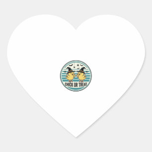 Vintage Chick Or Treat Halloween Chicks Design_1 Heart Sticker