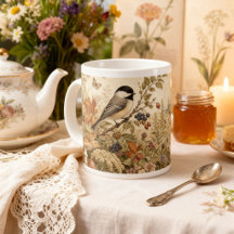 Vintage Chickadee Cottagecore Woodland Bird