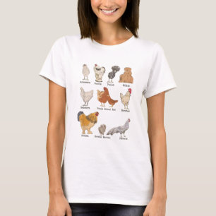 Vintage Chicken Breeds Farm Animals Day Support Lo T-Shirt