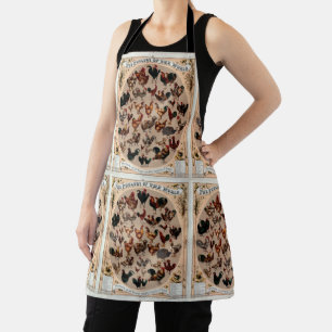 Vintage Chicken Breeds Pattern Apron