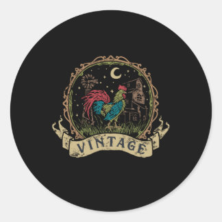 Vintage Chicken Classic Round Sticker