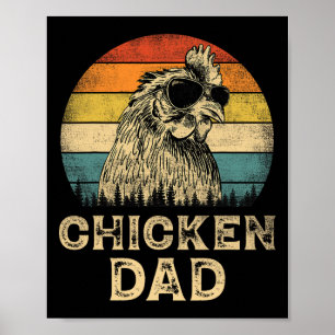 Vintage Chicken Dad Chicken Lovers Daddy Father#39 Poster