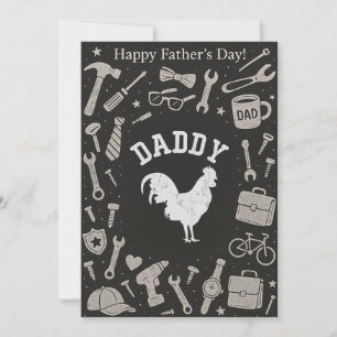 Vintage Chicken Daddy Happy Fathers Day Gift Cards