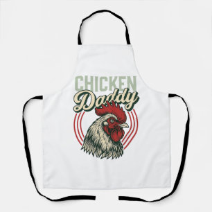 Vintage Chicken Daddy Rooster Shirt Design_1 Apron