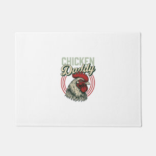 Vintage Chicken Daddy Rooster Shirt Design_1 Doormat