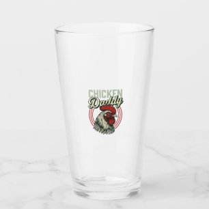Vintage Chicken Daddy Rooster Shirt Design_1 Glass