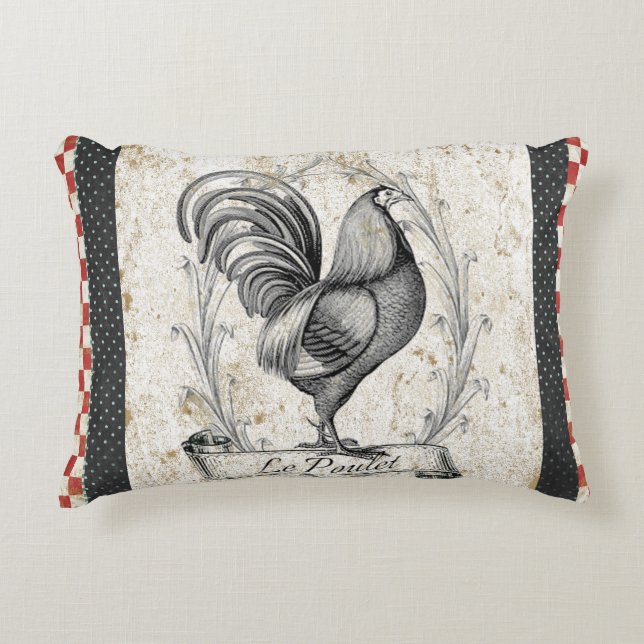 Vintage Chicken Decorative Cushion (Front)