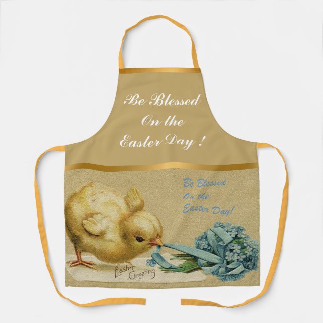 Vintage Chicken Easter Holiday Apron (Front)