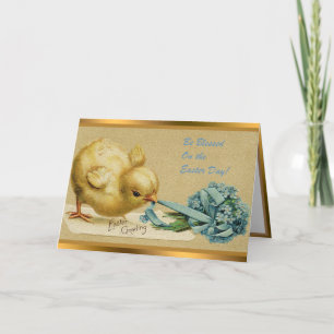 Vintage Chicken Easter Holiday Folded Cards