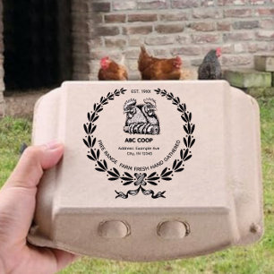 Vintage Chicken Egg Carton Stamp