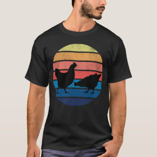 Vintage Chicken Farm Sunset Silhouette T-Shirt