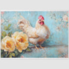 Vintage Chicken Floral Furniture Decoupage