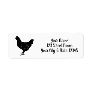 Vintage chicken logo custom return address labels